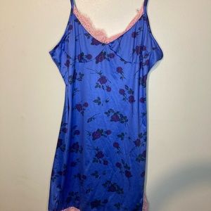 floral and lace slip dress